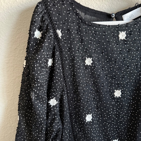 Zara Girl's Swiss Dot Embroidered Flowers Dress size 10 - Picture 11 of 11